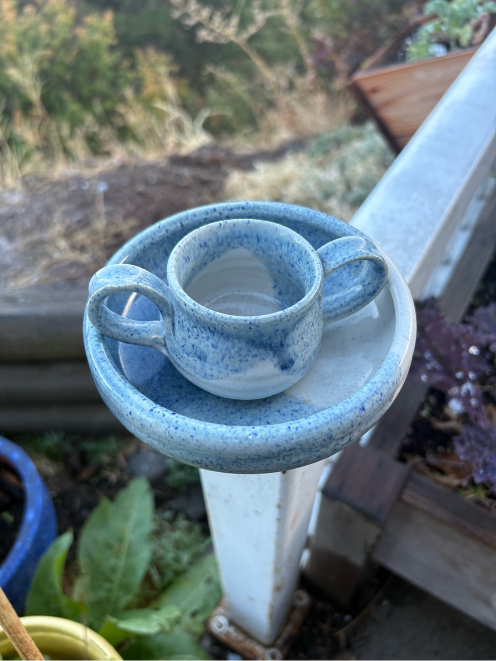 Ceramic Speckled Mug & Saucer